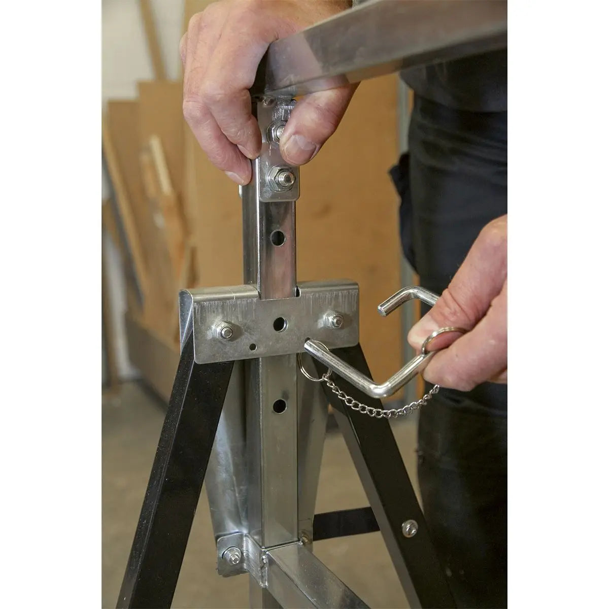 Sealey Fold Down Telescopic Trestle - 200kg Capacity - Pair  White Rose Tools
