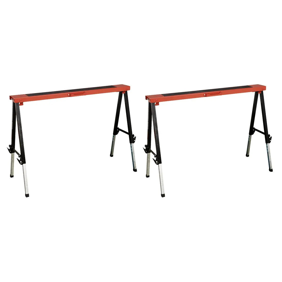 Sealey Fold Down Trestle with Adjustable Legs - Pair  White Rose Tools