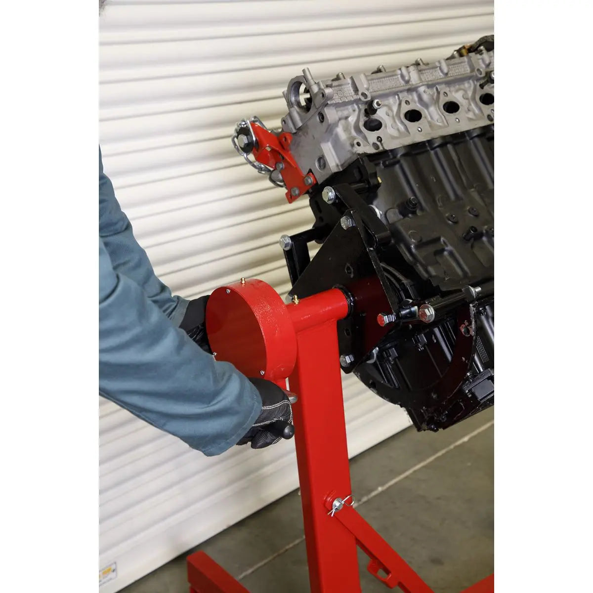 Sealey Folding 360º Rotating Engine Stand with Geared Handle Drive 450kg Capacity 
