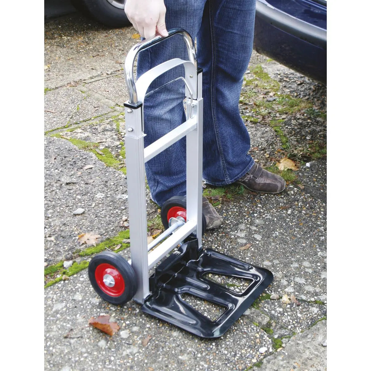 Sealey Folding Sack Truck Aluminium 90kg Capacity 