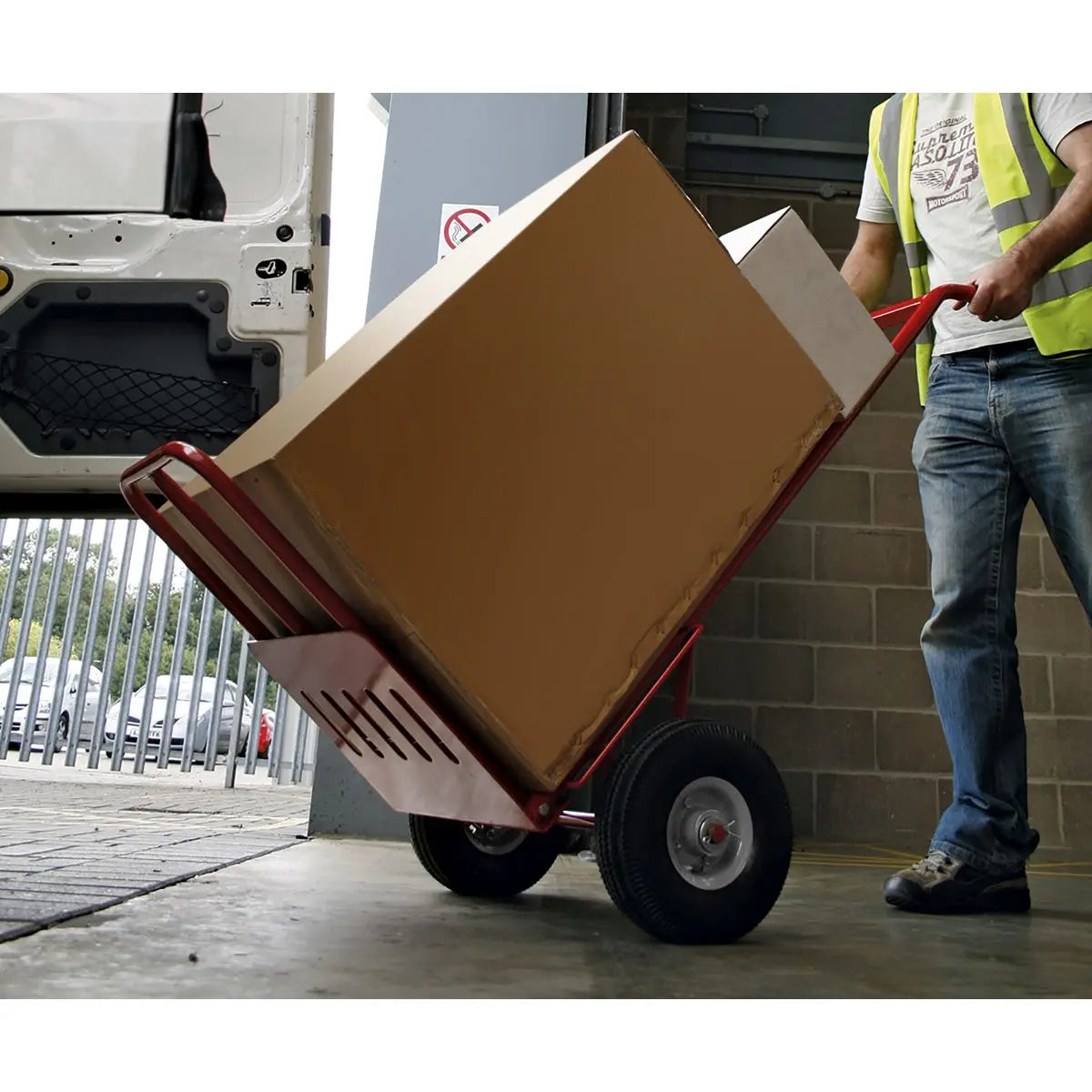Sealey Folding Sack Truck with Pneumatic Tyres 250kg Capacity 