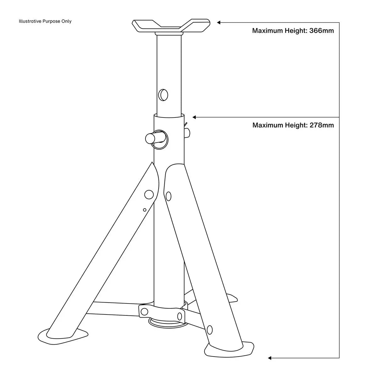 Sealey Folding Type Axle Stands (Pair) 2 Tonne Capacity per Stand 