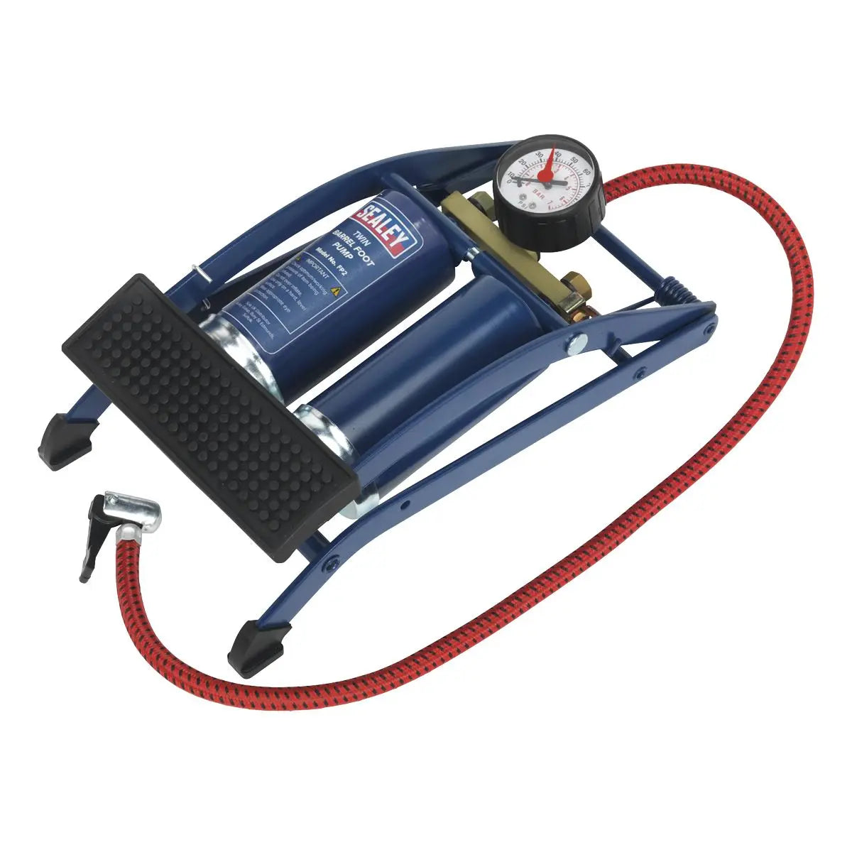Sealey Foot Pump Twin Barrel 