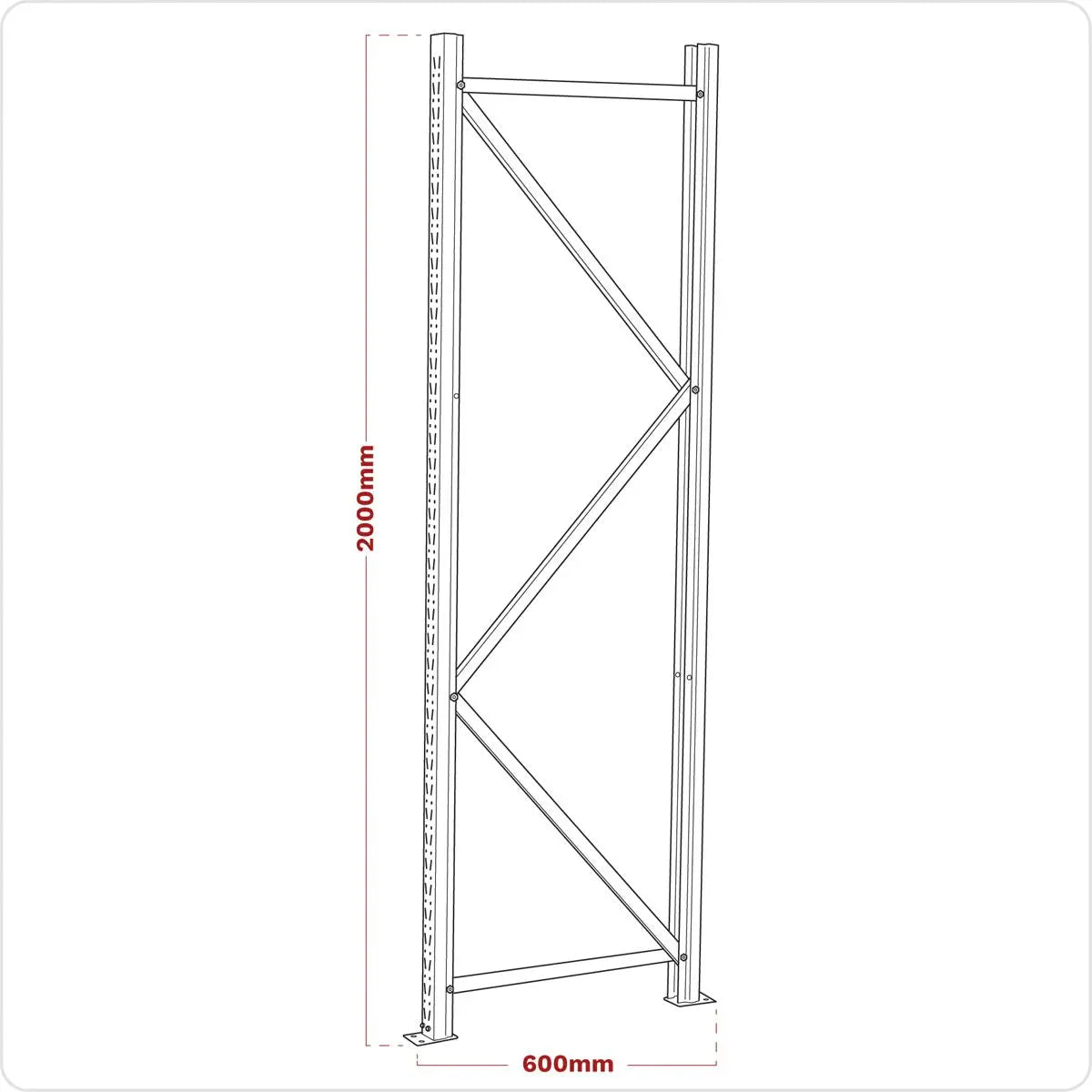 Sealey Frame 2000 x 600mm One End 