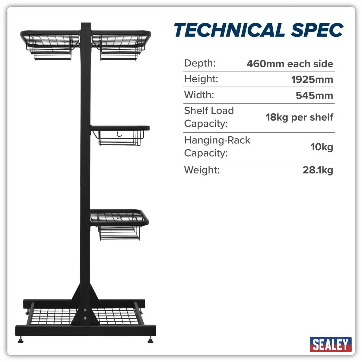 Sealey Freestanding Motorcycle Helmet & Gear Storage  White Rose Tools