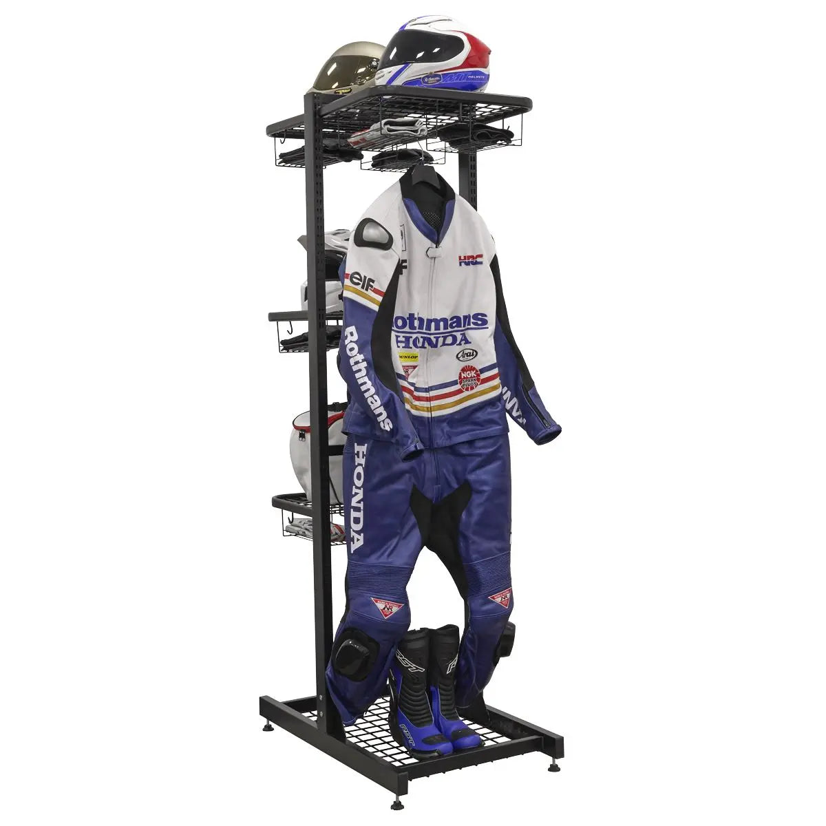 Sealey Freestanding Motorcycle Helmet & Gear Storage  White Rose Tools