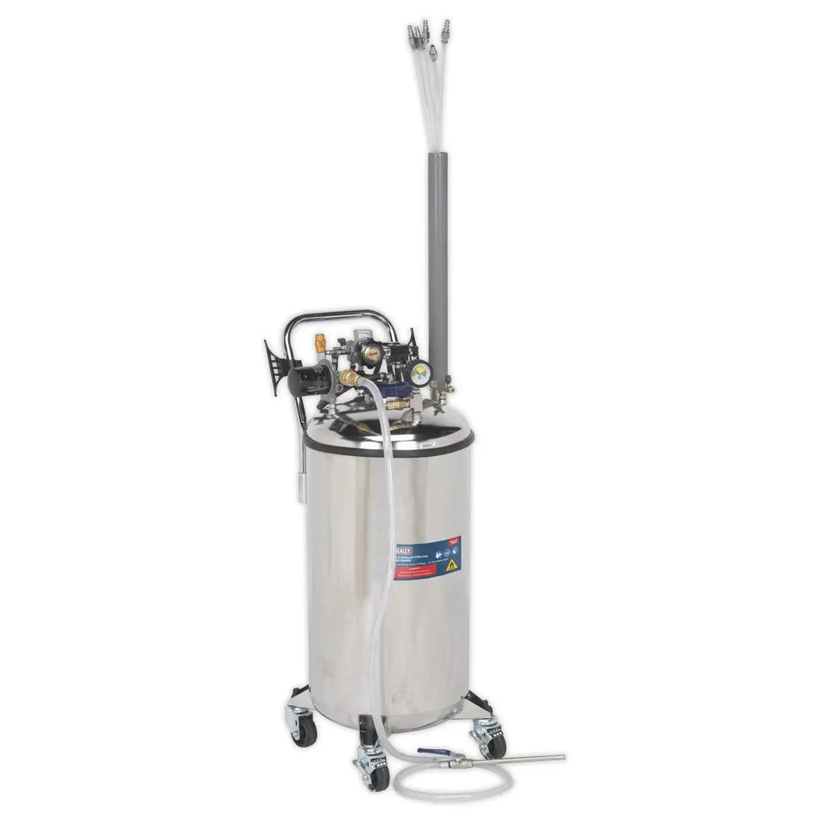 Sealey Fuel Tank Drainer 90L Stainless Steel 
