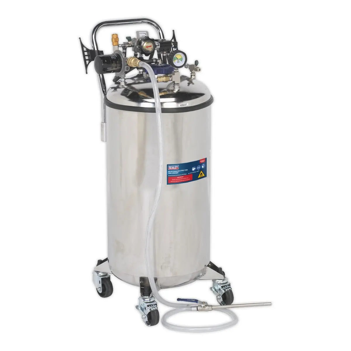 Sealey Fuel Tank Drainer 90L Stainless Steel 