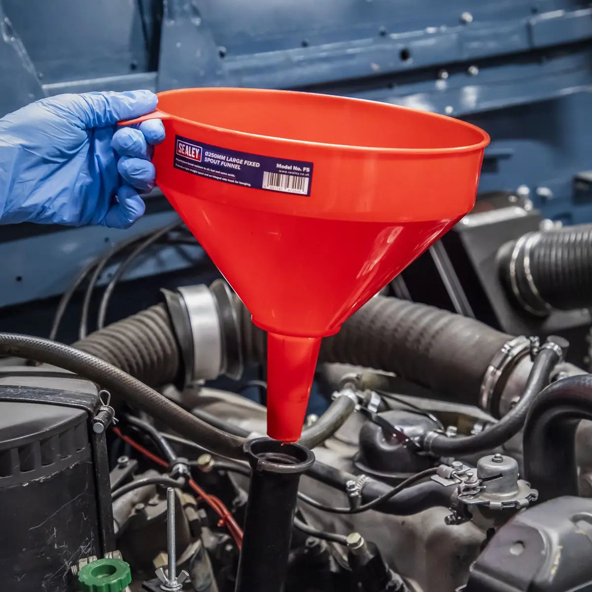 Sealey Funnel Large Ø250mm Fixed Spout 