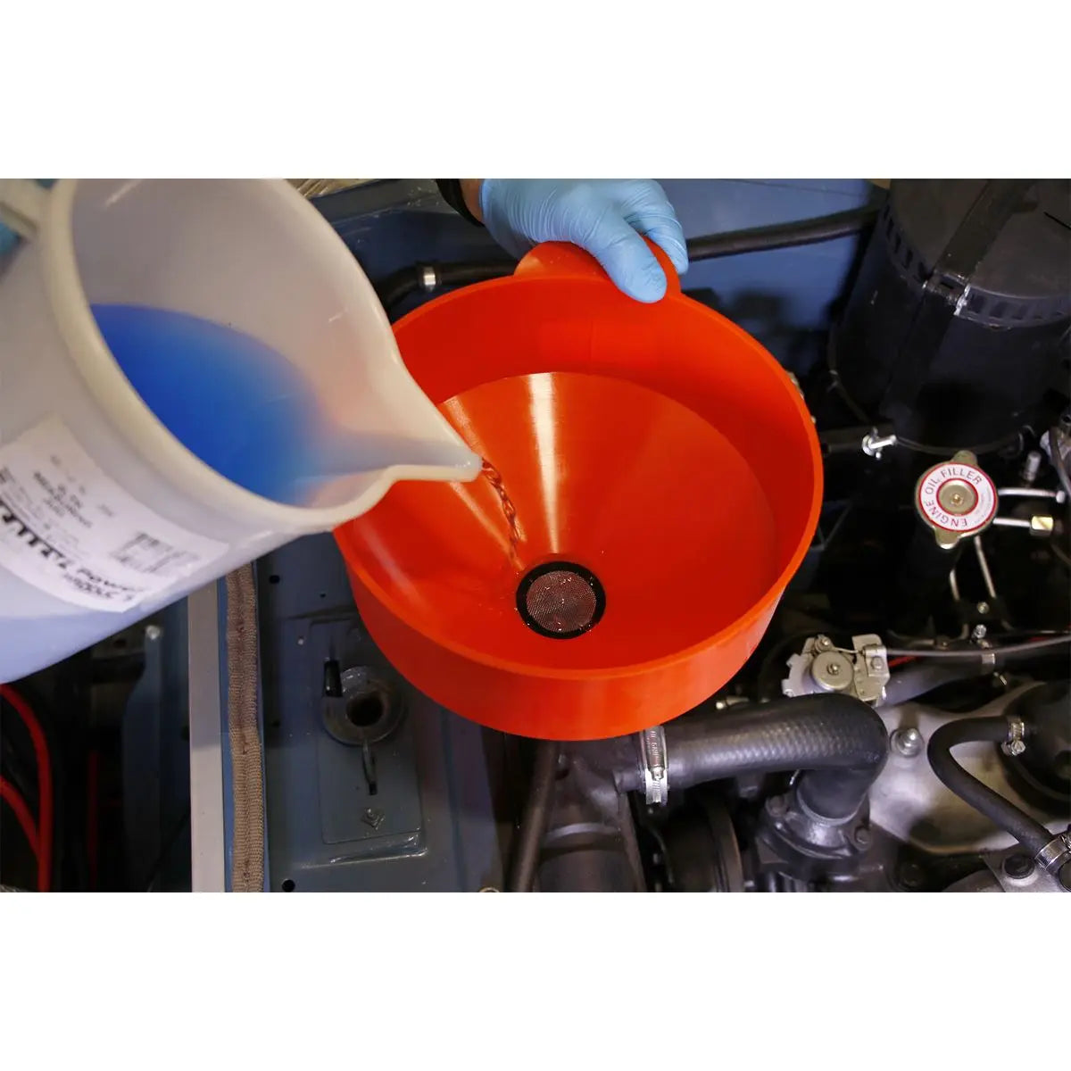 Sealey Funnel Large Ø250mm Fixed Spout with Filter 