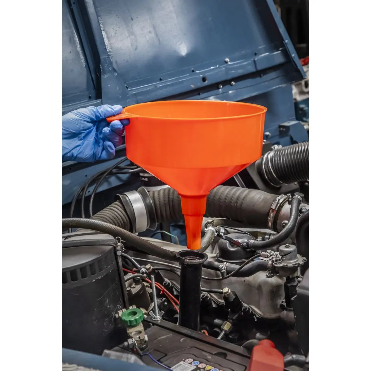 Sealey Funnel Large Ø250mm Fixed Spout with Filter 