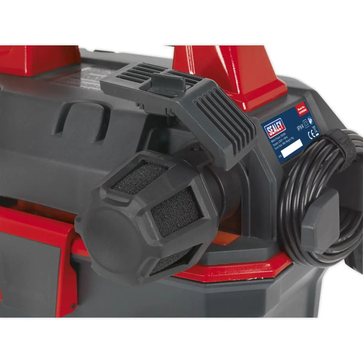 Sealey Garage Vacuum 1500W with Remote Control - Wall Mounting 