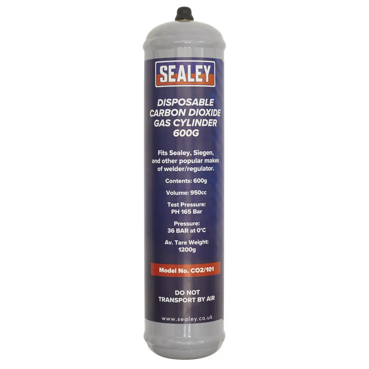 Sealey Gas Cylinder Disposable Carbon Dioxide 600g 