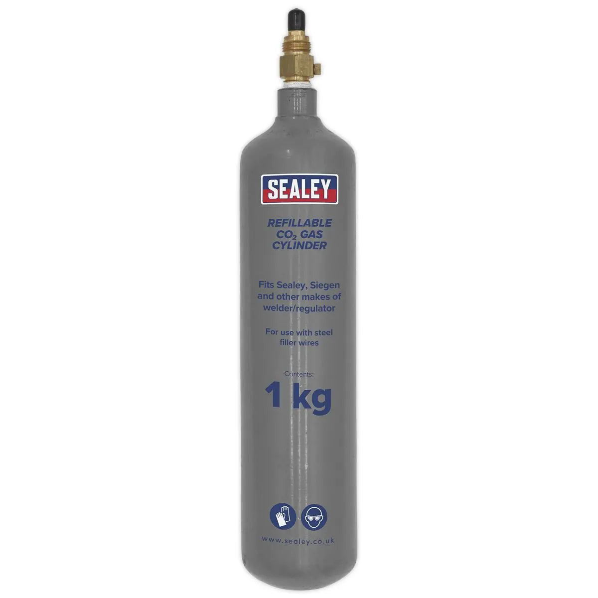 Sealey Gas Cylinder Refillable Carbon Dioxide 1kg 