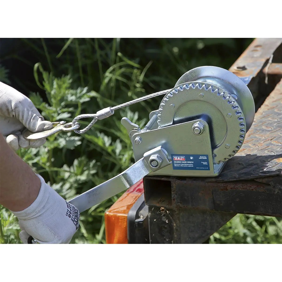 Sealey Geared Hand Winch 540kg Capacity with Cable 