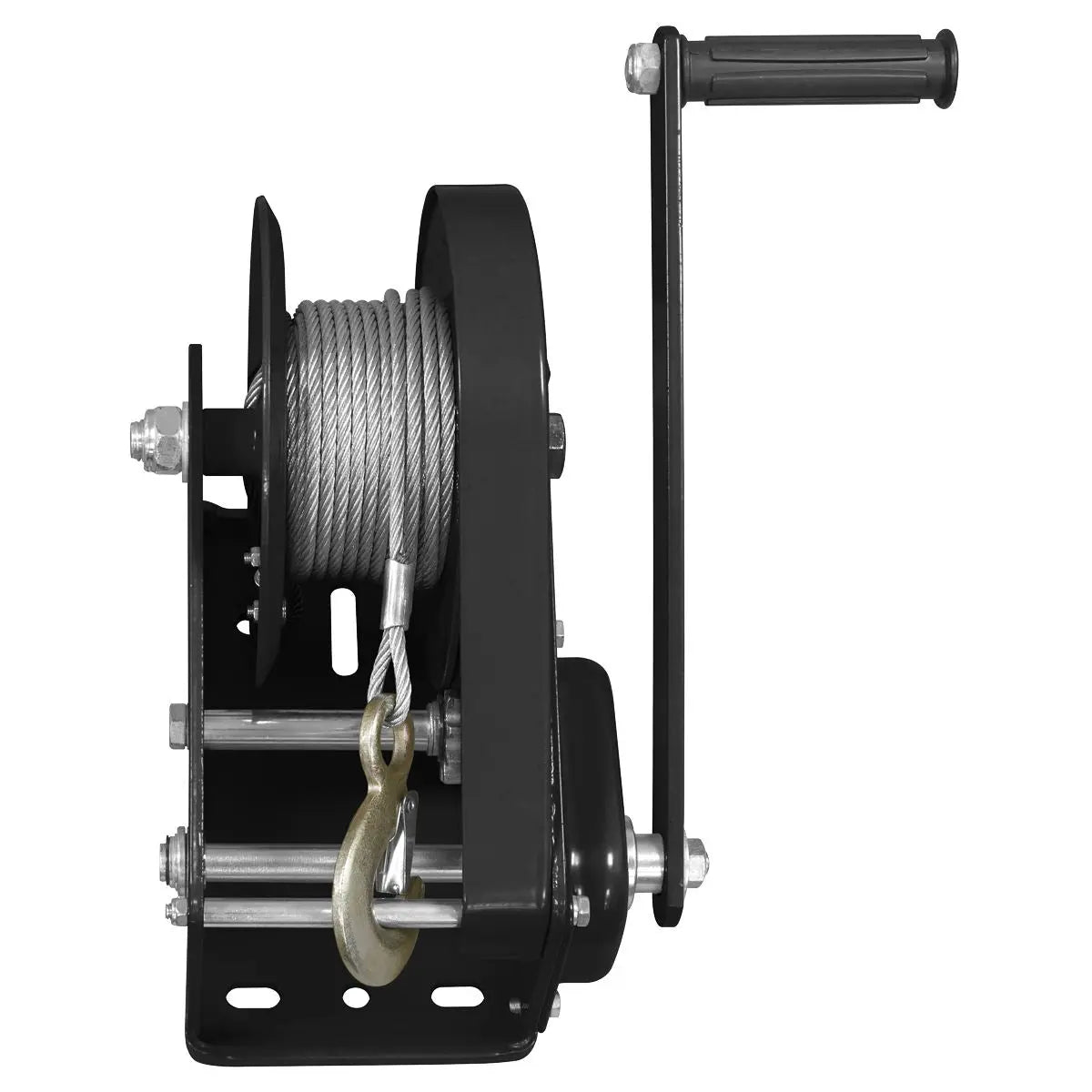 Sealey Geared Hand Winch with Brake & Cable 1130kg Capacity  White Rose Tools