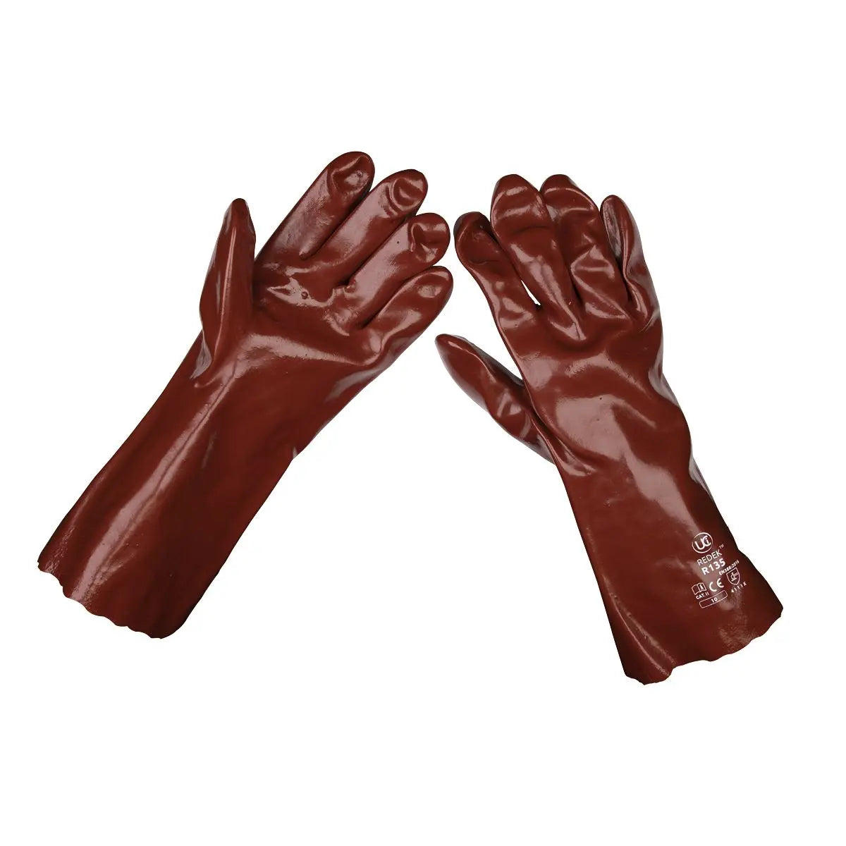 Sealey General Purpose PVC Gauntlets 355mm Cuffed Pair  White Rose Tools