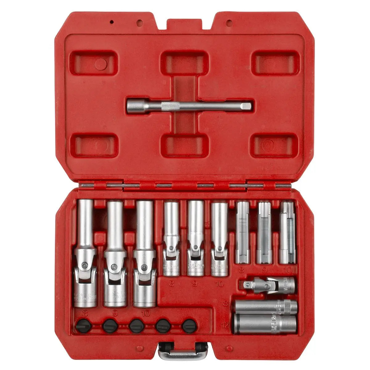 Sealey Glow Plug Socket Set 18pc 1/4"Sq & 3/8"Sq Drive  White Rose Tools