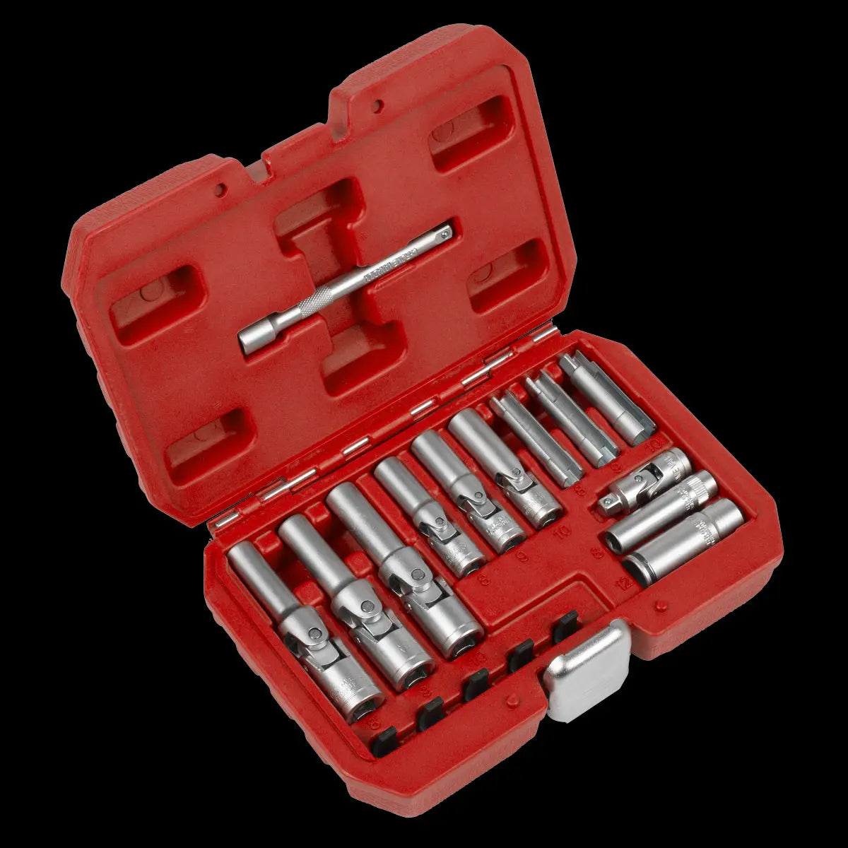 Sealey Glow Plug Socket Set 18pc 1/4"Sq & 3/8"Sq Drive  White Rose Tools