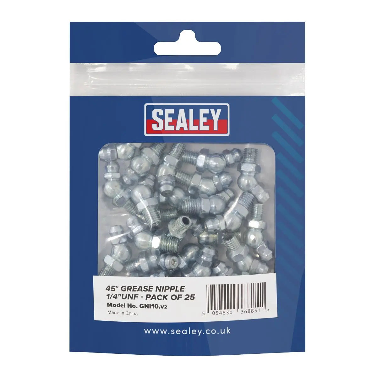 Sealey Grease Nipple 45° 1/4"UNF Pack of 25 