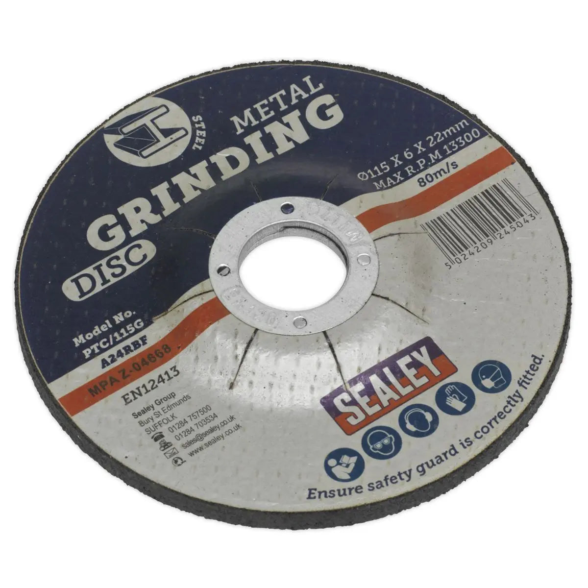 Sealey Grinding Disc Ø115 x 6mm Ø22mm Bore 