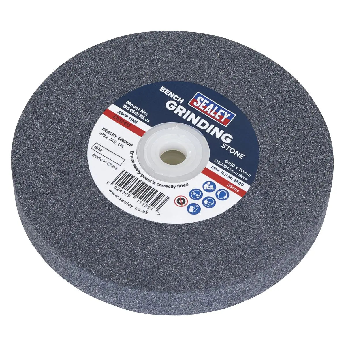 Sealey Grinding Stone Ø150 x 20mm Ø32(Ø13)mm Bore A60P Fine 