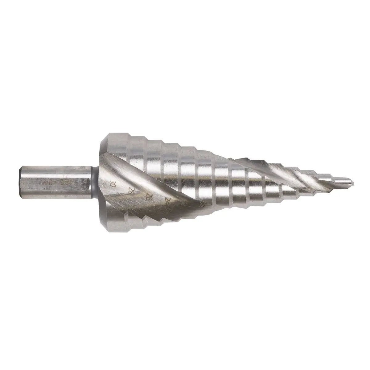 Sealey HSS 4341 Step Drill Bit 4-30mm Spiral Flute  White Rose Tools