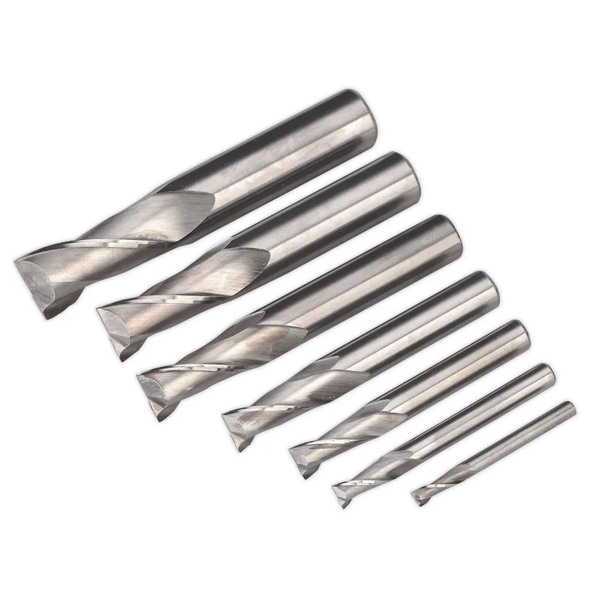 Sealey HSS End Mill Set Ø4-16mm 2 Flute 