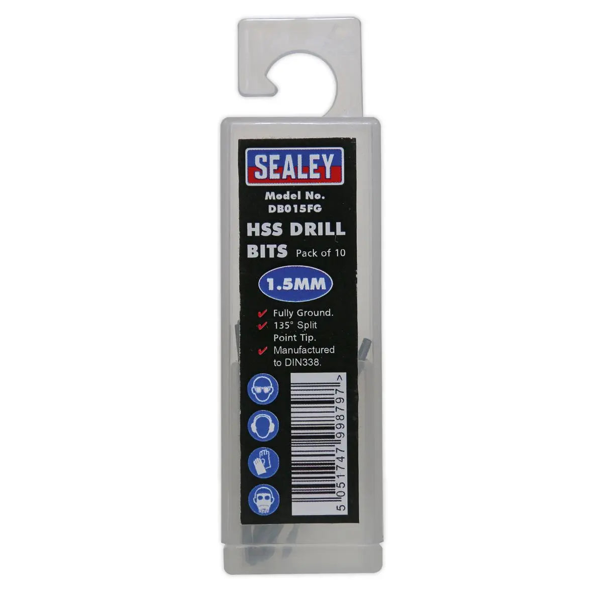 Sealey HSS Fully Ground Drill Bit Ø1.5mm Pack of 10 