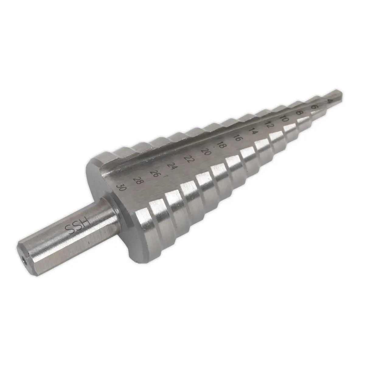 Sealey HSS M2 Step Drill Bit 4-30mm Double Flute 