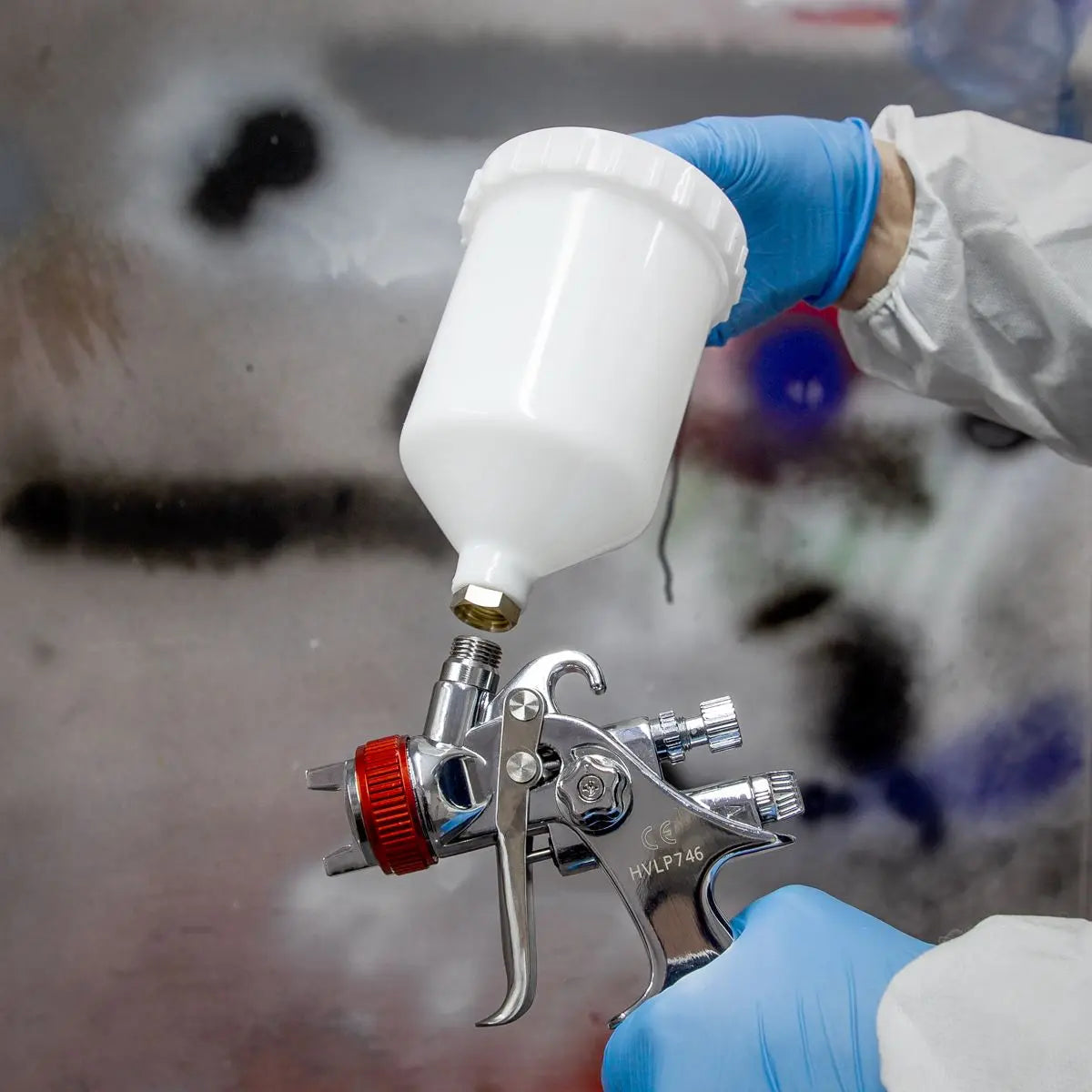 Sealey HVLP Gravity Feed Top Coat/Touch-Up Spray Gun Set 