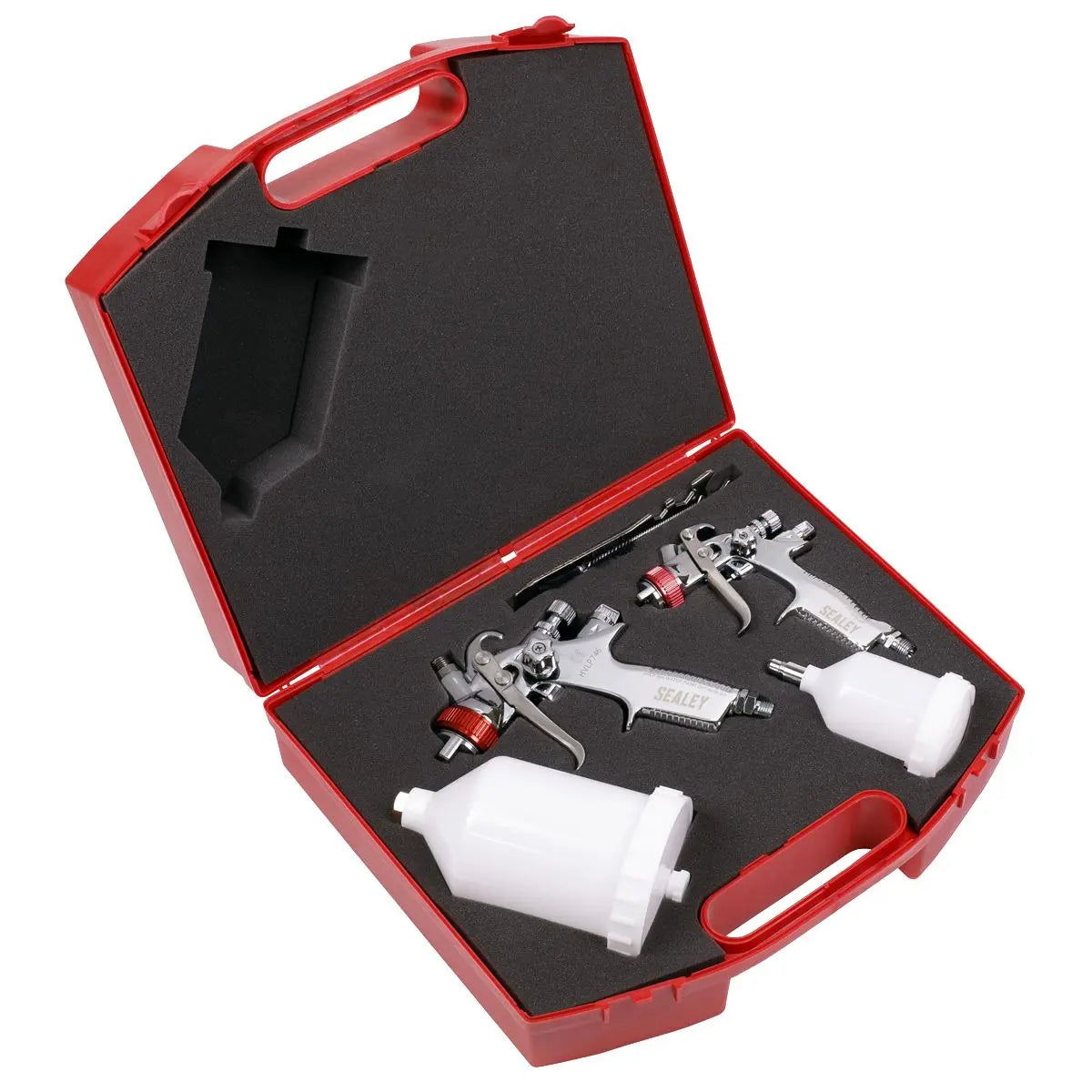 Sealey HVLP Gravity Feed Top Coat/Touch-Up Spray Gun Set 
