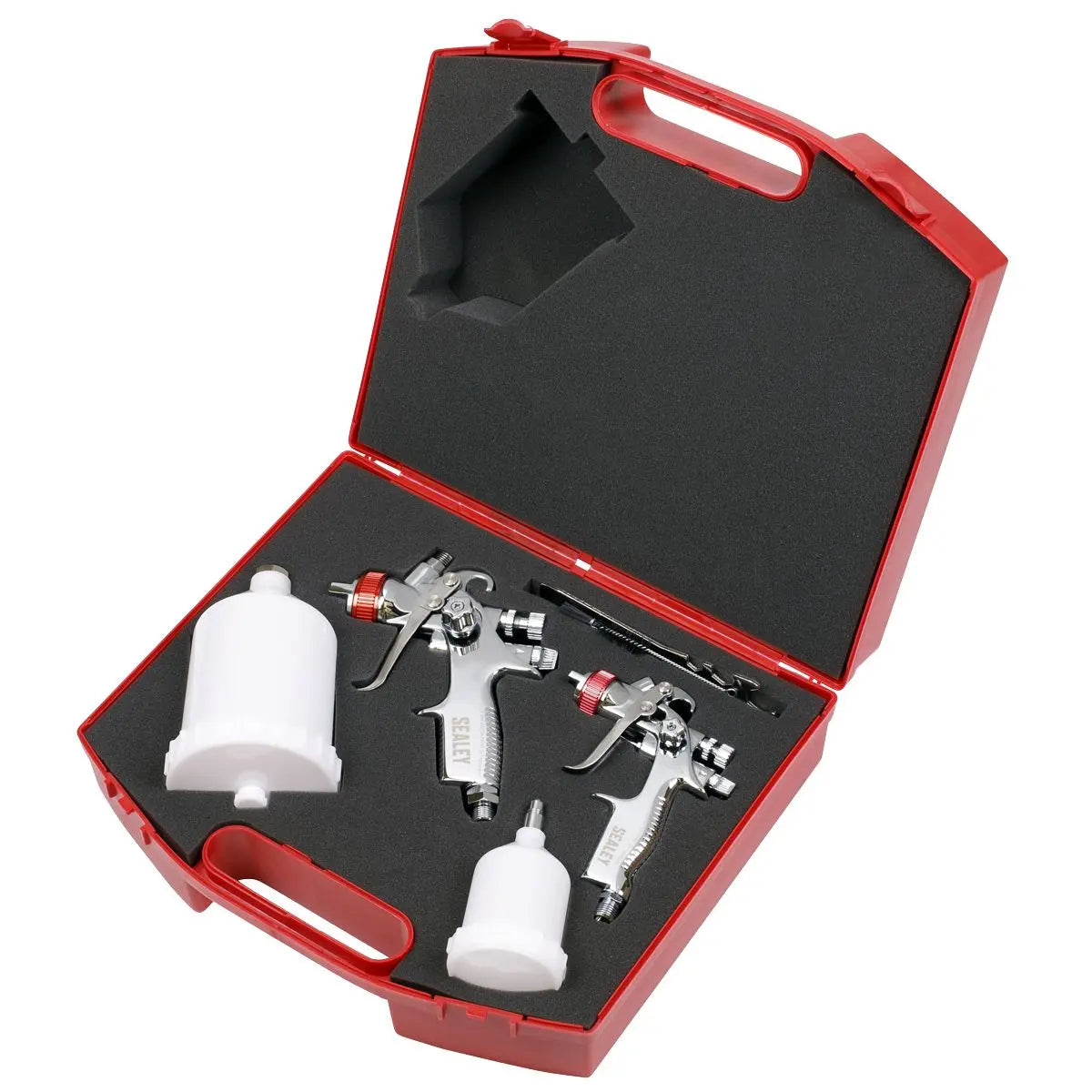 Sealey HVLP Gravity Feed Top Coat/Touch-Up Spray Gun Set 
