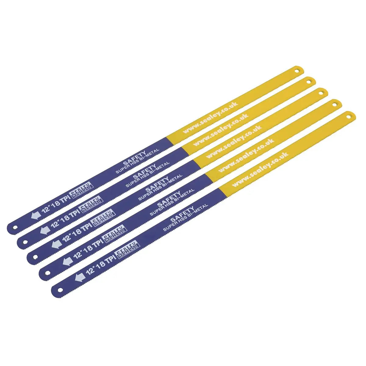 Sealey Hacksaw Blade 300mm HSS Bi-Metal 18tpi Pack of 5 
