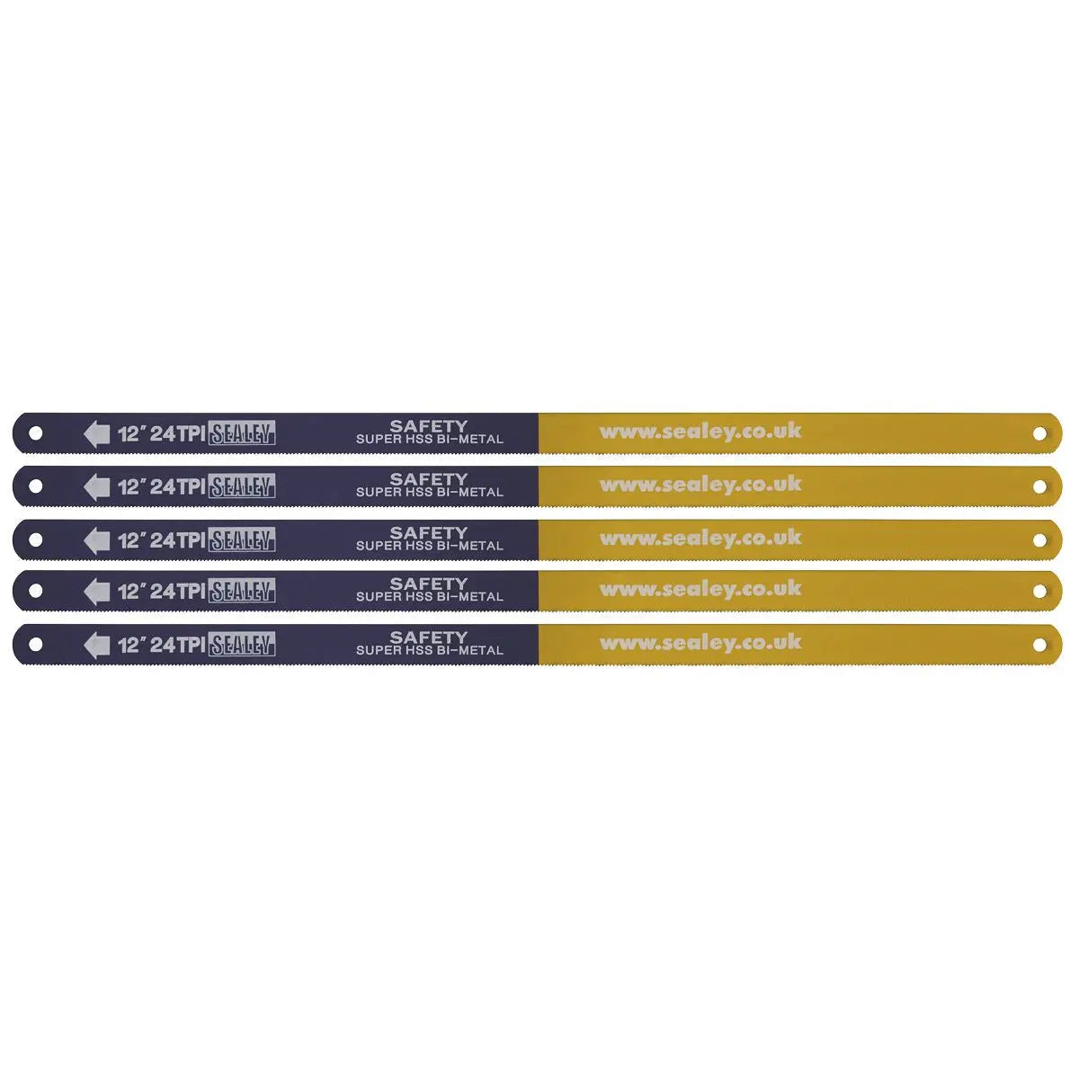 Sealey Hacksaw Blade 300mm HSS Bi-Metal 24tpi Pack of 5 