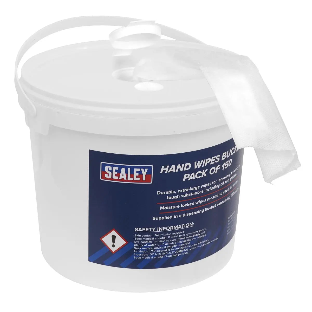Sealey Hand Wipes Bucket - Pack of 150 - White Rose Tools