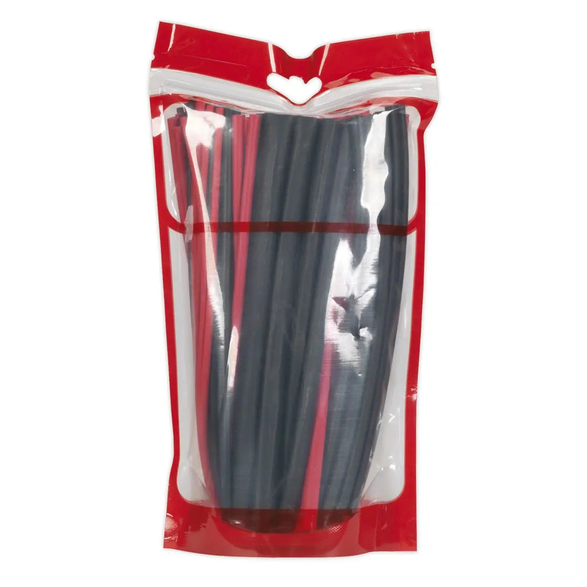 Sealey Heat Shrink Tubing Assortment 72pc Black & Red Adhesive Lined 200mm 