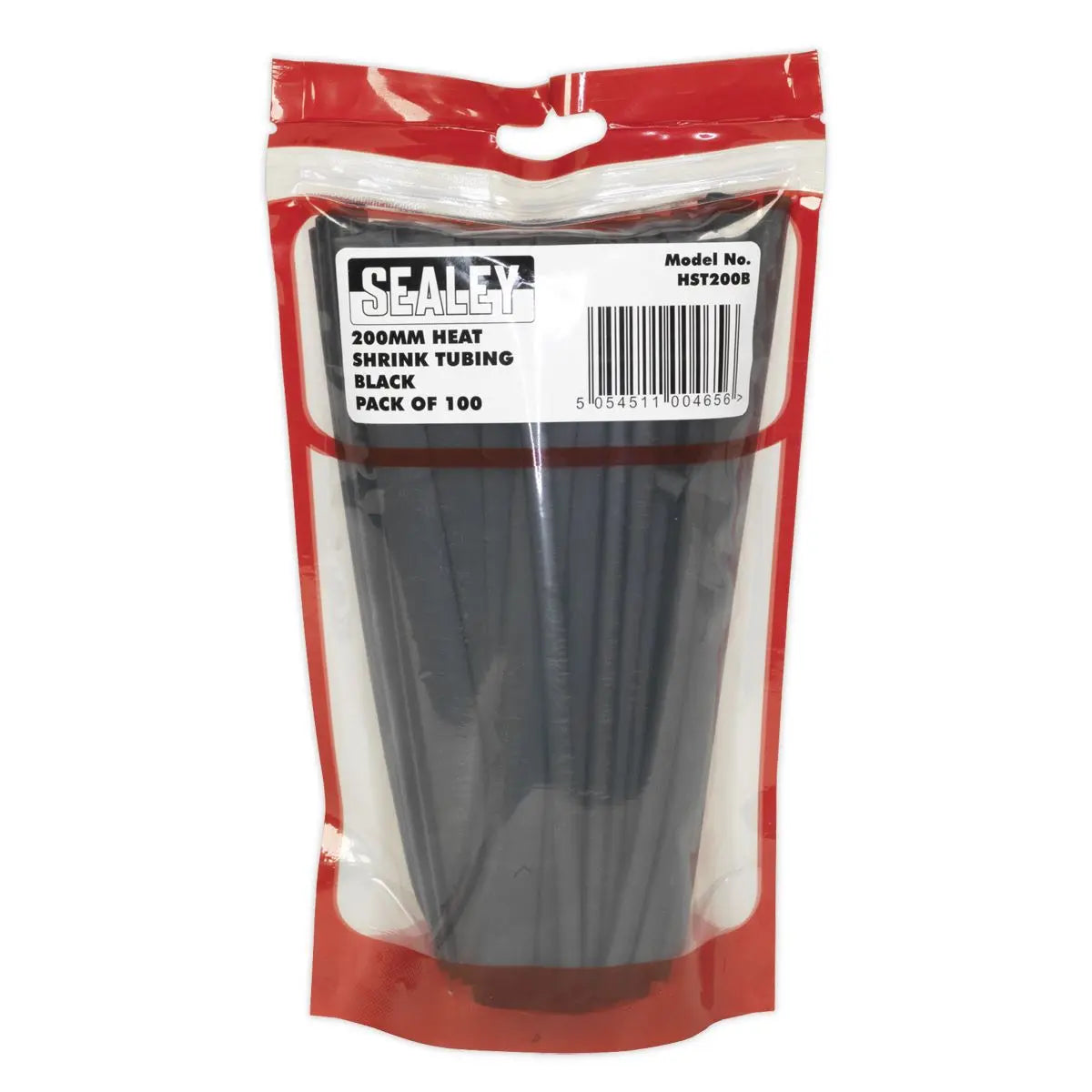 Sealey Heat Shrink Tubing Black 200mm 100pc 