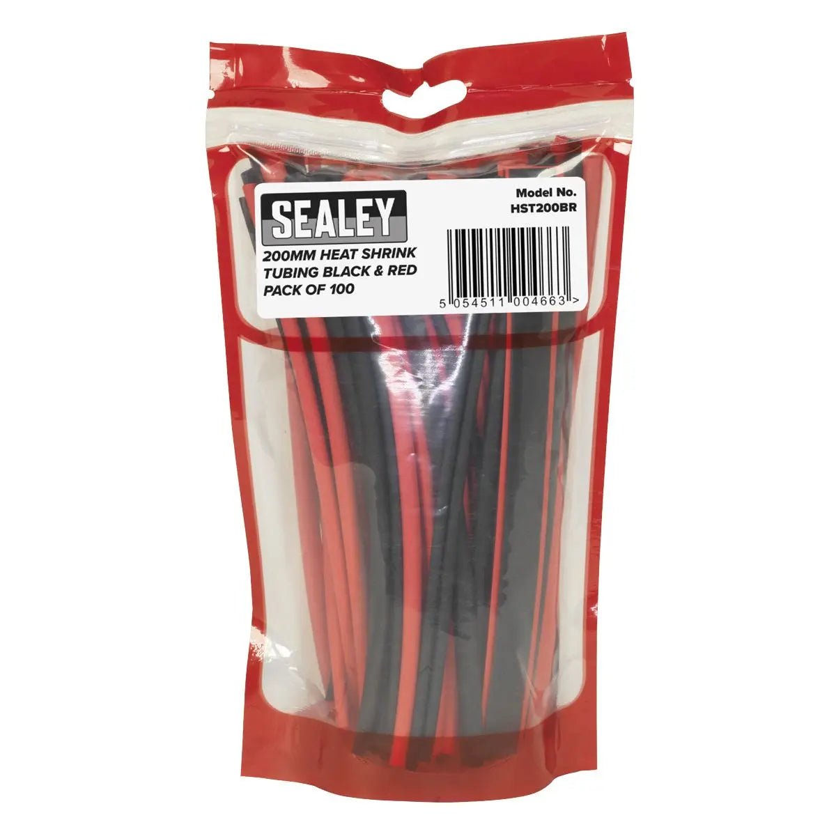 Sealey Heat Shrink Tubing Black & Red 200mm 100pc 