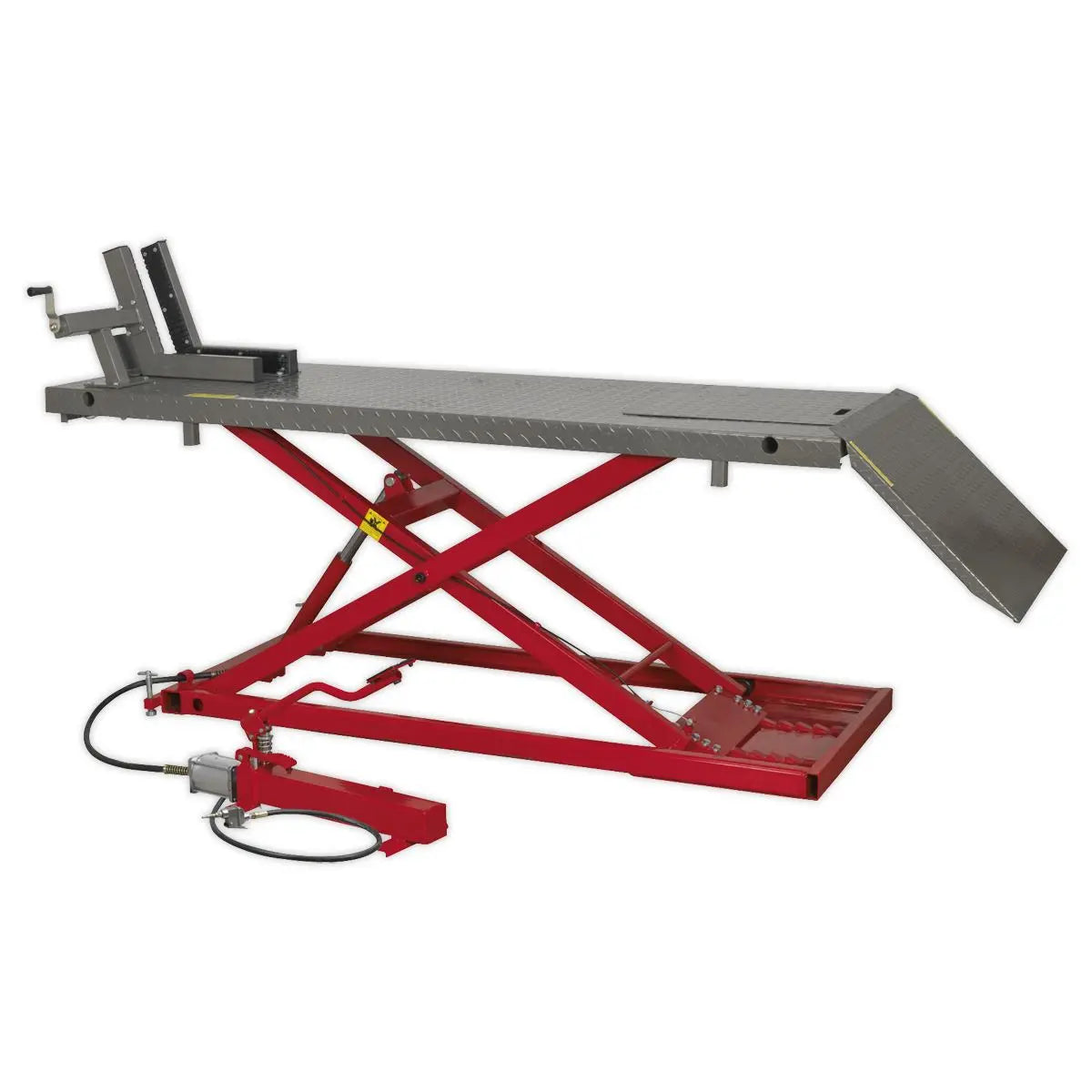 Sealey Heavy-Duty Air/Hydraulic Motorcycle Lift 680kg Capacity 