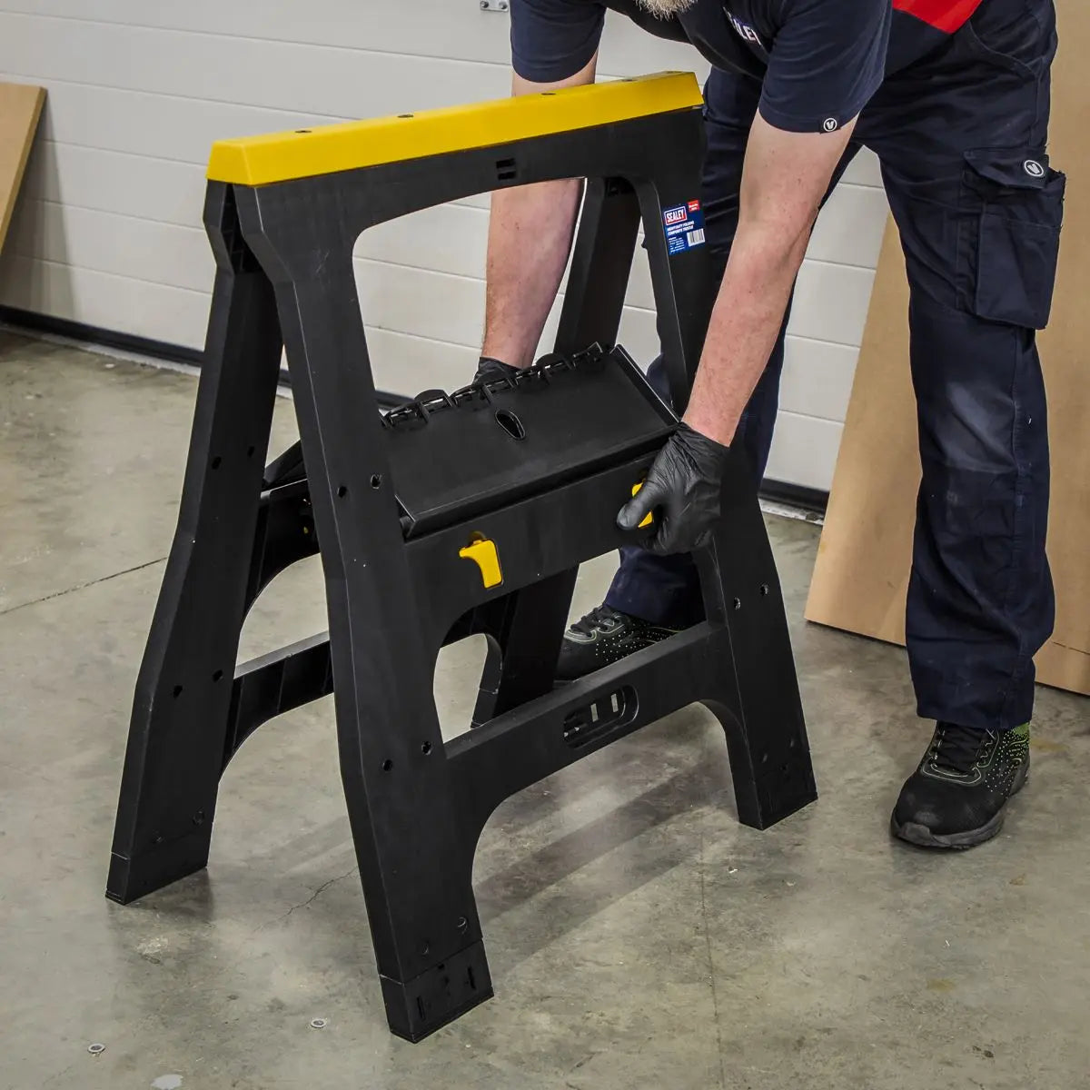 Sealey Heavy-Duty Folding Composite Trestles  White Rose Tools