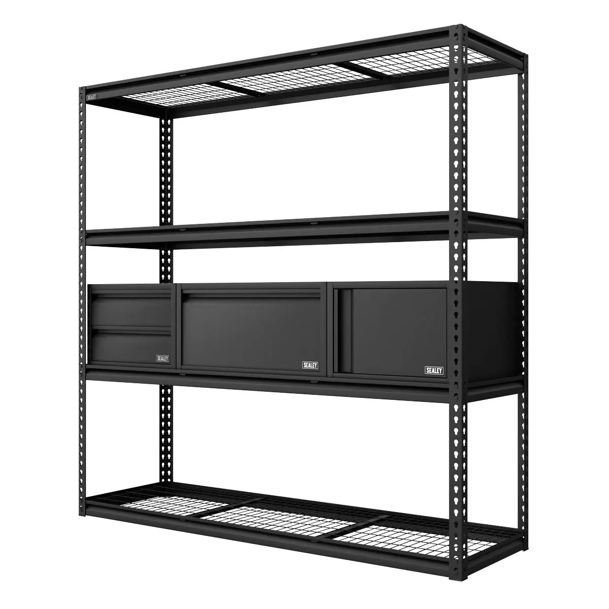 Sealey Heavy-Duty Modular Racking Kit with 3 Storage Units  White Rose Tools