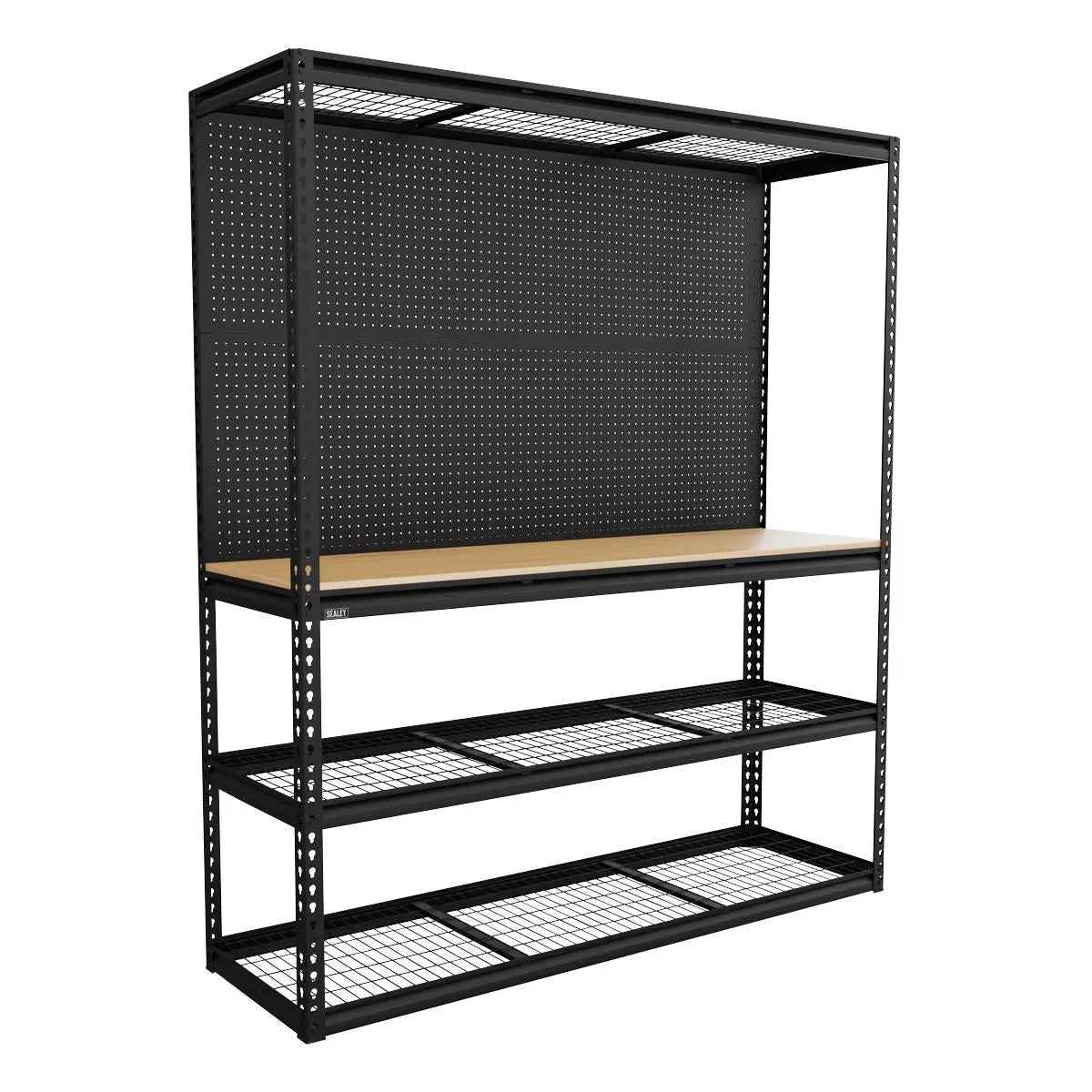 Sealey Heavy-Duty Modular Workbench with Racking & Pegboard 300kg Capacity Per Level 1820mm  White Rose Tools