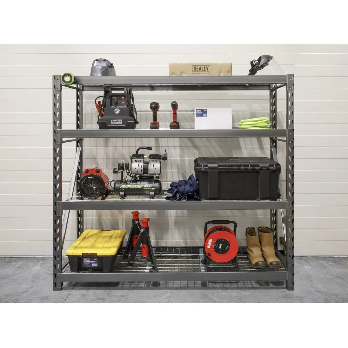 Sealey Heavy-Duty Racking Unit with 4 Mesh Shelves 640kg Capacity Per Level 1956mm 