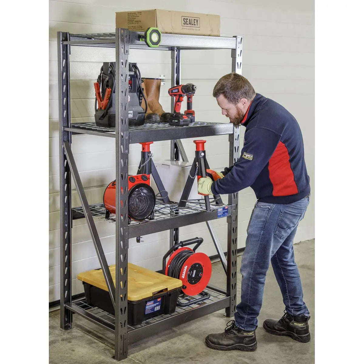 Sealey Heavy-Duty Racking Unit with 4 Mesh Shelves 640kg Capacity Per Level 978mm 