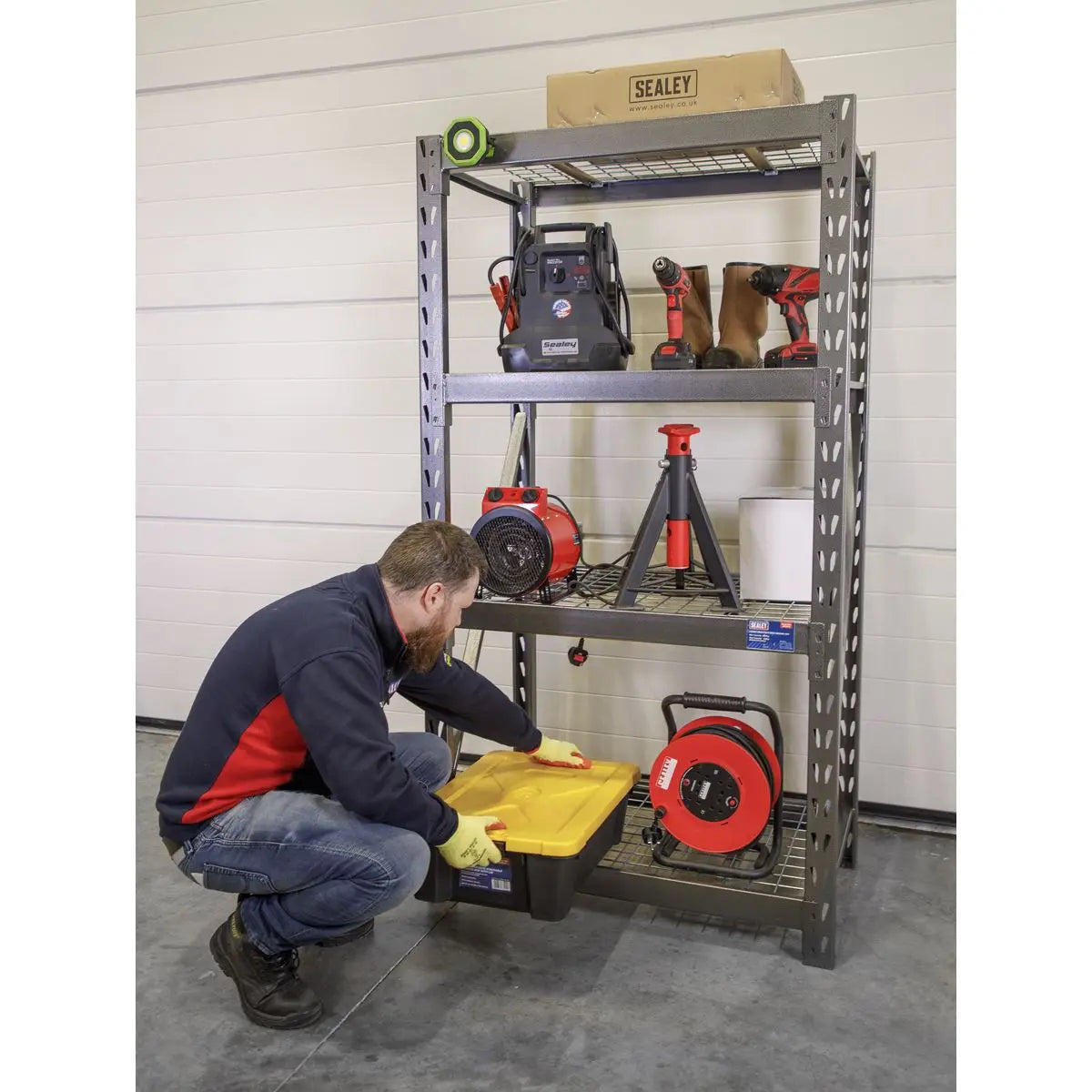 Sealey Heavy-Duty Racking Unit with 4 Mesh Shelves 640kg Capacity Per Level 978mm 