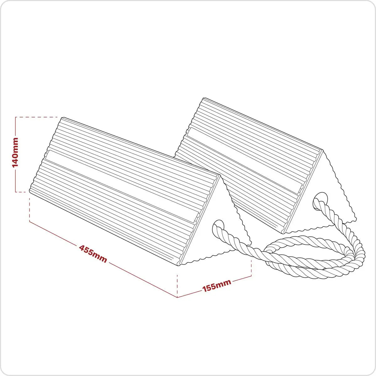 Sealey Heavy-Duty Rubber Wheel Chocks - Pair 