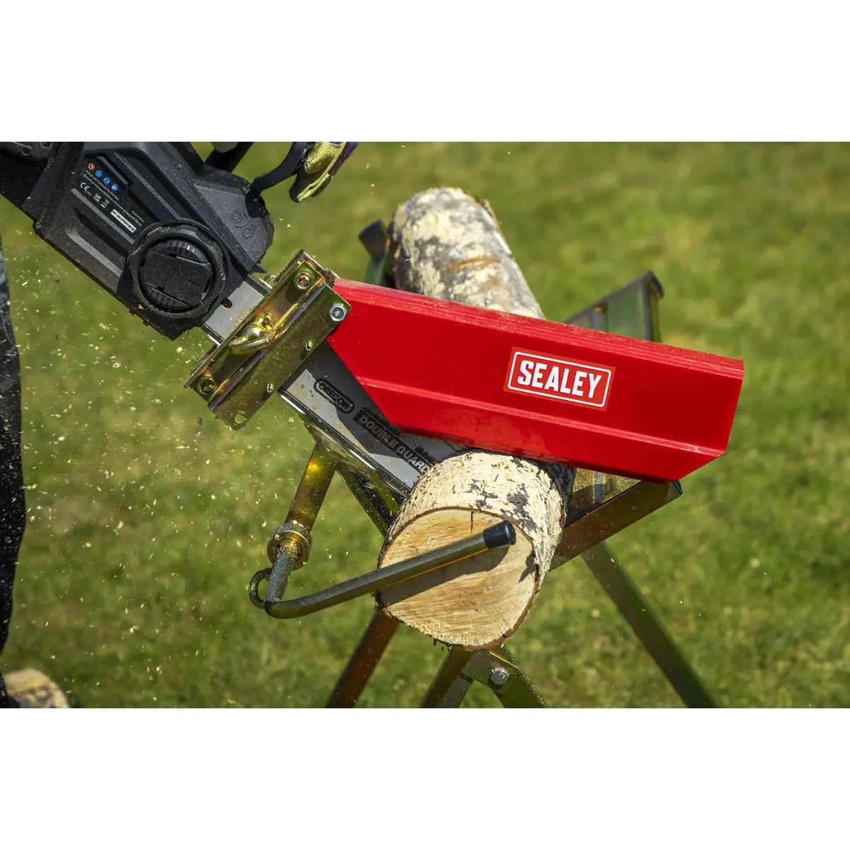 Sealey Heavy-Duty Sawhorse with Chainsaw Holder  White Rose Tools