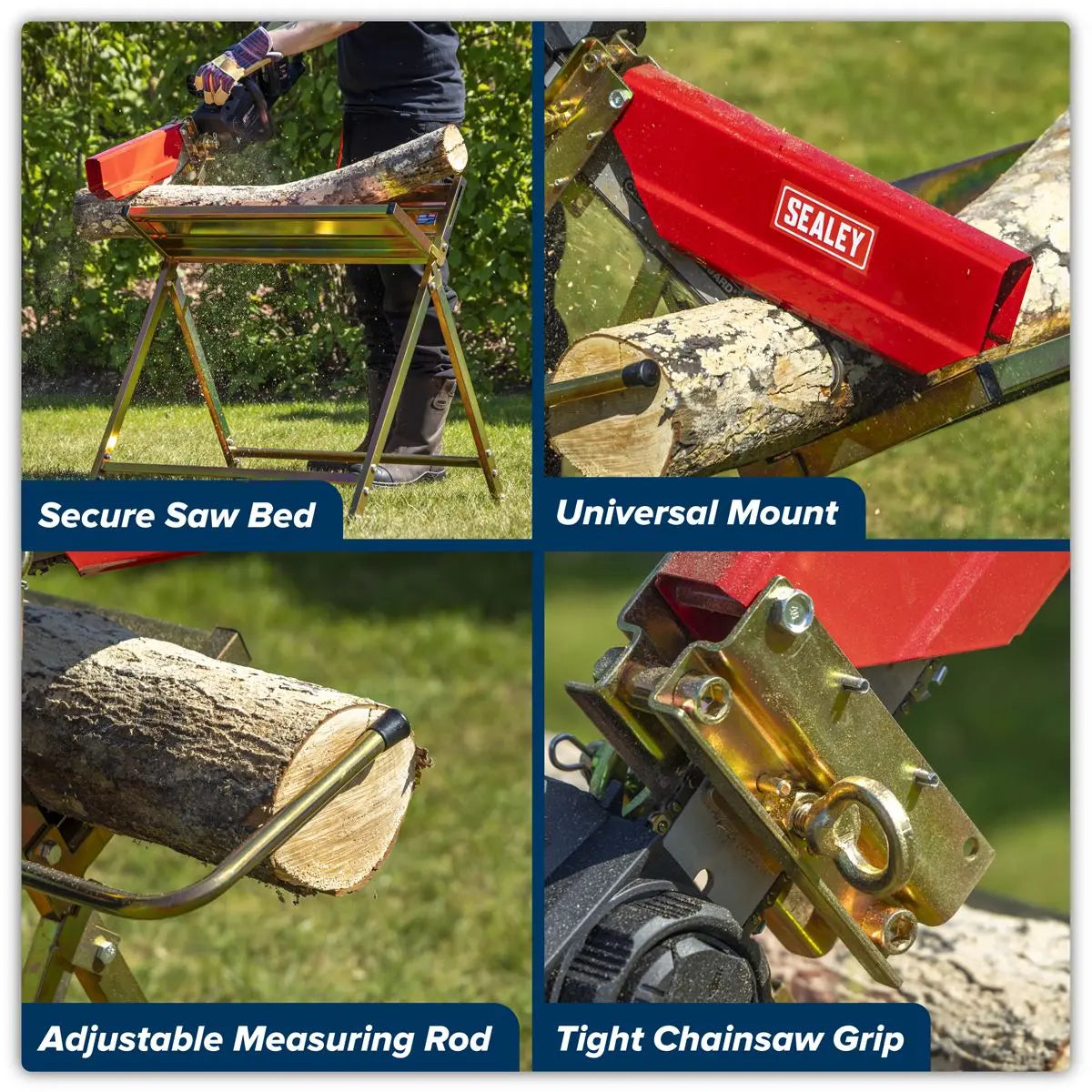 Sealey Heavy-Duty Sawhorse with Chainsaw Holder  White Rose Tools