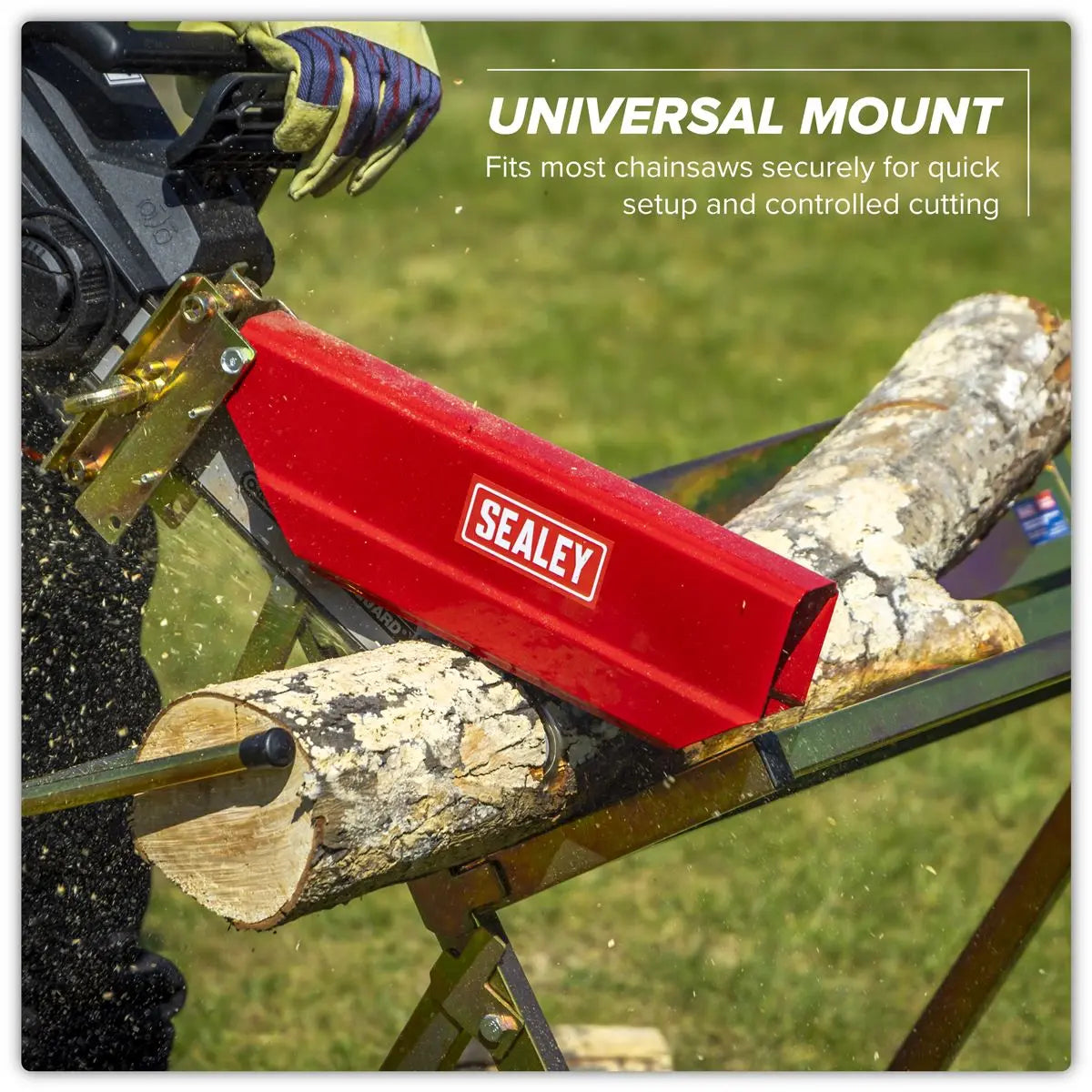 Sealey Heavy-Duty Sawhorse with Chainsaw Holder  White Rose Tools